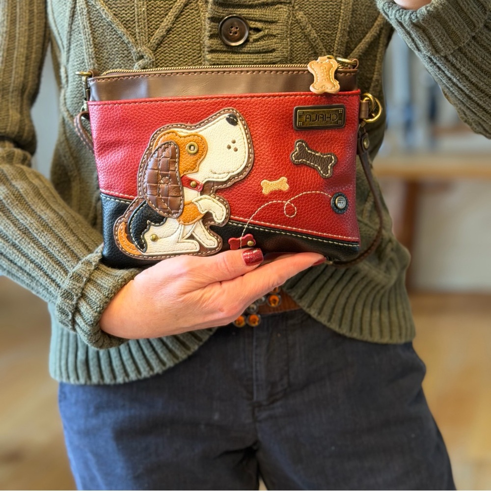 Chala Cottagecore Dog Appliqué Faux Leather Shoulder/Crossbody Bag – (VGUC) - Picture 3 of 15